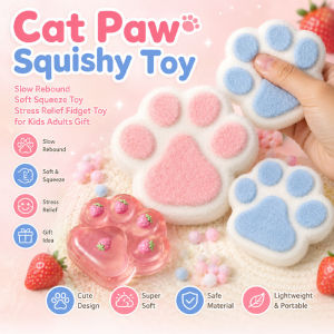 Cat Paw Squishy Stress Toy Soft Squeeze Slow Rising Sensory Desk Decor Home Use Gift