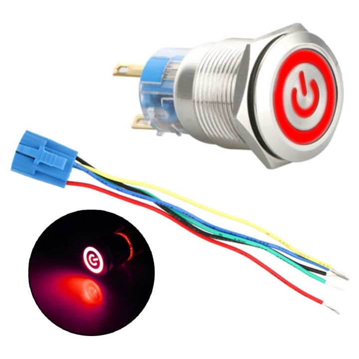 【CARSERVICE】 Premium ON/OFF Car Push Button Switch 19mm 12V Latch with ...