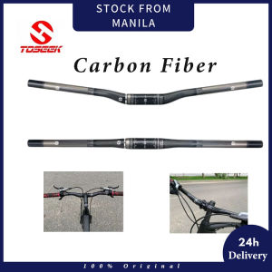 TOSEEK Bike Handlebar 31.8MM 600/620/720mm MTB Mountain Bike Riser Bar Handlebar Straight Riser Handle Bar Carbon Fiber Aluminum Alloy