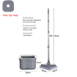 Bincoo Mop for Floor Cleaning Mop Spin Mop with Squeezer Heavy Duty 360 ° Easy Rotating Map Floor Cleaning Mop Hand Wet And Dry Household Cleaning