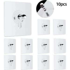 10PCS Non-Marking Screw Sticker Punch-Free Self Adhesive Wall Hanging Sucker Screw Stickers Picture Hook Nail Holder Door Hanger
