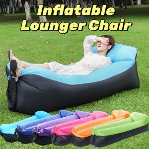 SERAPHYXO แบบพกพา ที่นอนกล้วยเป่าลม หลายวัตถุประสงค์ แบบพับได้ เก้าอี้ชายหาด สร้างสรรค์ จัดเก็บง่าย โซฟาเป่าลมพร้อมหมอน กลางแจ้ง