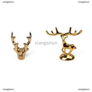 [COD] xiangshun รูปปั้นกวางกวางนอร์ดิกคริสต์มาสกวางเรนเดียร์อาร์ตฟิกเกอร์งานฝีมือวินเทจสีทองประดับบ้านของขวัญตกแต่งโต๊ะ