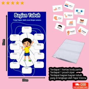 Busy Page Body / Montessori Toys / Mainan Edukasi Anak / Mainan Lepas Tempel / rosi sean