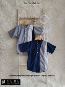 Naira - Kemeja Koko Kurta Muslim Anak Laki-laki - Kemeja anak 1-12Thn - Koko anak terbaru - Kemeja koko anak bahan katun toyobo