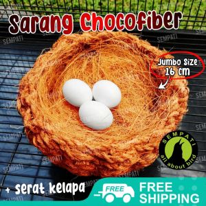 SEMPATI Serat Kelapa Cocofiber Sarang Susuh Burung Mainan Tempat Bertelur Lovebird Kenari Merpati Parkit Mainan Tempat Tidur Sugar Glider Hamster Iguana Tupai Marmut SBWBL