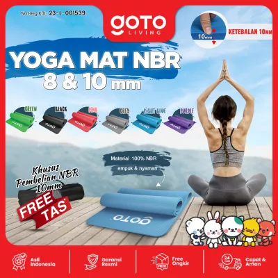Goto NBR Yoga Mat 10mm Matras Alas Anti Slip Tebal Blue