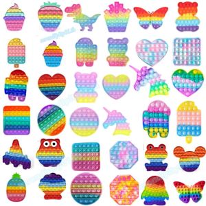 B-F Silicone Decompression Toy Push Bubble Fidget Sensory Toy Thinking Training Puzzle Game for Children