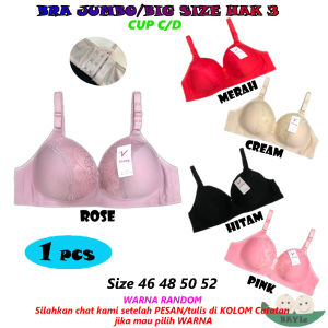 BAYIe - BH / Bra Wanita Cewek JUMBO/BIG SIZE VENNY DD8117 Cup C/D dan Busa Sedang Tanpa Kawat Kaitan 3 Size 46 - 52