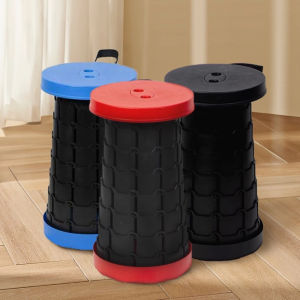 LOVE&HOME Retractable Folding Stool Camping Chair Outdoor Portable Chair Space Saving Telescopic Chair Random Color