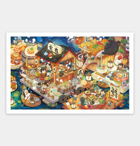 Pintoo Jigsaw Puzzle 1000 pcs H3206: Peiji - Delicious Monogatari - Night