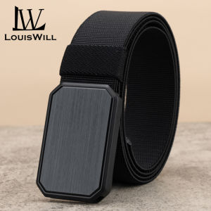 LouisWill Men’s Belt Buckle Belt Nylon Leisure Belt Stylish Belt Fashion Waistband Youth Sports Pant Belt Stylish Simple Nice Waistband Durable Belt