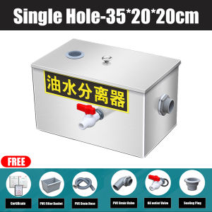 Heyman Stainless Steel Grease Trap with Multi-Layer Filtration System - Kitchen Oil Water Separator