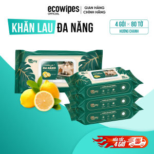 Thùng 06 gói khăn lau đa năng cao cấp Lamy gói 80 tờ size lớn hương chanh