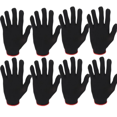 MYTHIS 8PCS Nylon Material Guitar Gloves S/M/L Black Guitar Practice Gloves Professional Musical Instrument Accessories Playing Musical Instruments
