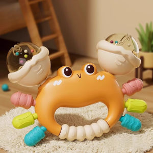 Aoduoyaya Baby Rattle Toy Crab Teether Baby Bites Toys BPA Free Hand Rattle Early Educational Toys