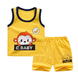 Summer Kids Baby Boy Clothes Sleeveless and Short Set Terno 2pcs for 1 to 6 years Old 100% Cotton Casual Wear Korean Style Sando and Short Set Soft Breathable and Comfortable Summer Wear for Kids Boys