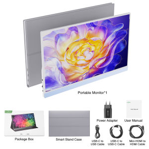 Màn hình di động GOOJODOQ 14/15.6inch portable monitor IPS 2.5K 1920*1080P FHD HDMI Đế Kéo Dài Loa Ps4 Điện Bảo hành chính hãng
