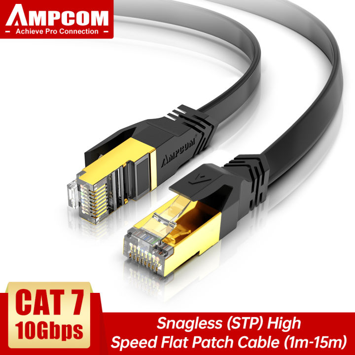 CableCreation Cat7 Flat Ethernet Cable 3.3ft - SSTP Shielded 10Gbps High Speed Network Cable