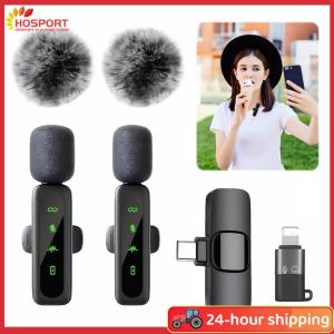 【HOSPORT】Clip-On Lapel Mic with Noise Reduction 2-in-1 Plug-Play Lapel Clip-On Mic for Video Recording Streaming Interview Vlog