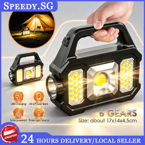 Super Bright Solar Torch Light Powerful Flashlights Led Type-C Rechargeable Light