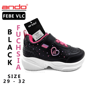 Sepatu Sekolah/Fashion Anak TK SD Perempuan – ANDO – FEBE VLC – Size 29-32 – Sneakers – Sport