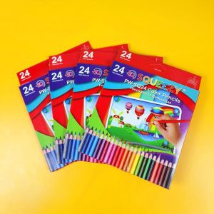 HARGA PER 1PACKS/24PCS PENSIL WARNA /COLOR PENCIL 24 WARNA PANJANG PW-SQ24