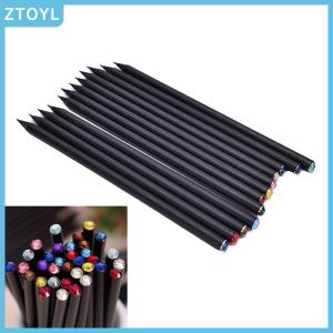 ZTOYL 2X Black Rod HB Pencil With Colorful Diamond School Painting Writing Pencil