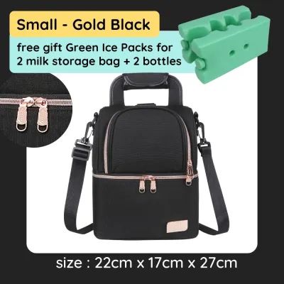 [Free 2x Ice Packs] V-Coool Insulated Cooler Bag For Breastmilk Baby Food Waterproof Tote Bag Backpack Mummy Bag Diaper Bag Portable Lightweight Double Deck Breast Pump Accessories Breast Milk Keep Fresh Cold For Working Traveling Outing by 8miles