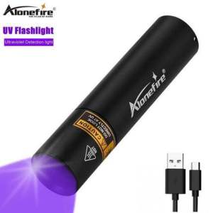 Alonefire SV15 LED UV Flashlight 5W 365nm Ultraviolet Light USB Rechargeable Black Light Torch For Anti-counterfeiting Pet Urine Ringworm Fungal Diseases
