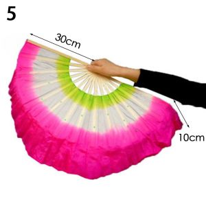 666KKEXS 40ซม. ค่ะ เลียนแบบยาวเลียนแบบ สีไล่ระดับสี พัดระบำหน้าท้อง พัดผ้าไหมยาว พัดผ้าไหมเรยอน พัดผ้าไหม