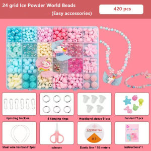 Childrens Beaded Necklace Bracelet Girls Handmade Diy Material Childrens Educational Toys
