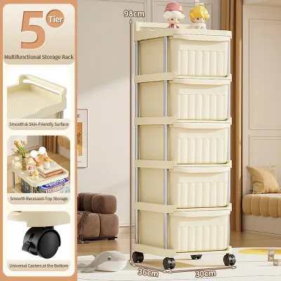 TURTLE Storage Trolley Rack/Multifunctional Plastic Drawer Rack With Wheel/Home Spaec Save Organizer