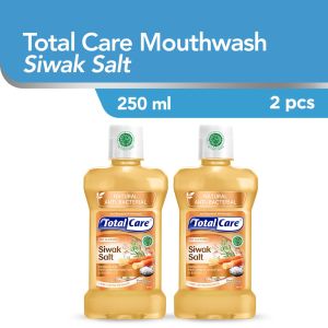 Total Care Mouthwash Siwak Salt 250ml (2pcs) - Obat Kumur Antiseptik Rasa Siwak Segar Halal Tanpa Alkohol isi 2 (Exp :09.2028)