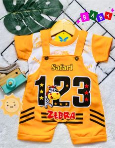 Setelan Jumpsuit Bayi Pendek Kodok/Baju Celana Overall Bayi Kualitas Keren 3-9 BLN Motif ZOO