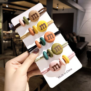 good 999 2PIECE Korean Fashion Design M bean hair band with ponytail simple and lovely leather band hair rope HR007-011