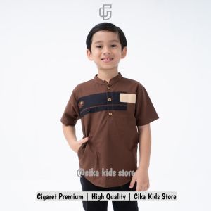 Kurta YORDAN Mahogany kids / kemaja anak laki laki terbaru 2025 / 100% cigaret / CIKA KIDS STORE