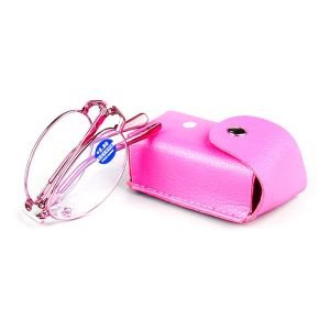 PTK52 Portable Women Vision Care Bifocal Computer Eyeglasses Look Far And Near Anti-Scratch Dual Light Hyperopia Eyewear With Glasses Case Anti Blue Light Presbyopia Eyeglasses Folding Reading Glasses