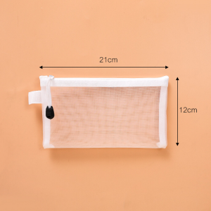 3pcs Large Capacity Mesh Office Stationery Storage Bag with Zipper for Document Toys Cosmetics Students Pen Pencil Organizer Bag