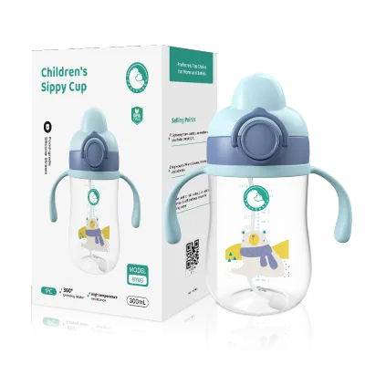 Dr.Isla BY03 Baby Feeding Cup 300ml Children Bottles Leakproof Learn Feeding Drinking Botol BPA FREE Botol Minum Bayi Gelas Anak Balita Training Cup Baby Baby Sippy Training Cup Karakter Selang Sedotan Anti Kolik Gravity Ball Tanduk Rusa BPA FREE