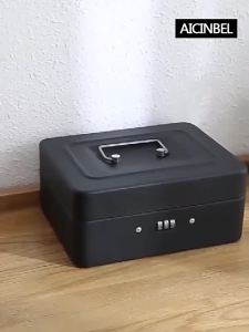 2026 New Practical Petty Cash Money with Keys Stainless Steel Security Lock Lockable Safe Small Fit for House Decoration2026