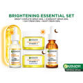 Garnier Vitamin C Complete Kit  Bright Complete Serum 30 ml + Overnight Serum 30ml + Bright Complete Night Cream 50ml + Day Cream 50ml - Skincare. 