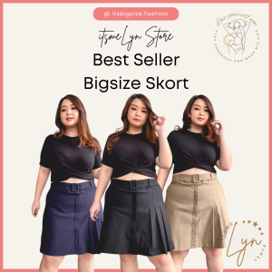 BIG SIZE SKORT CELANA ROK WANITA CURVY BIGSIZE UKURAN BESAR UKURAN JUMBO XL XXL XXXL 3XL 5L 8L LP 130 PLUS SIZE ROK CLANA PENDEK BAHAN KATUN PINGGANG KARET SHORT PANTS KOREAN STYLE FASHION WILON SALE DISKON