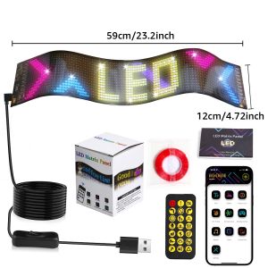 สำหรับรถยนต์ไฟ Led ตาปีศาจ1/2ชิ้นตาแผงเมตริกซ์ Led หน้าจอจอแสดงผลแอลอีดีอัจฉริยะในรถยนต์เลื่อนได้ไฟ Led ตั้งโปรแกรมฉากกั้นยืดหยุ่นจอแสดงผลแบบดิจิตอลควบคุมโดยรีโมทคอนโทรลและแอพพ์บลูทูธ