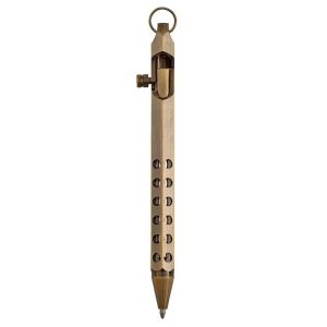 CHLOCH Retro Brass Pen Portable Medium Point 1.0mm Ballpoint Pen High Quality Bolt Action Rollerball Pen School Student Office Stationery