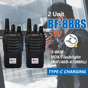 Baofeng 888S Walkie Talkie Handheld 16Ch 400-470MHz Interphone Type-C Charging Long Range 5W High Power Two-Way Radio 2Set Team Management