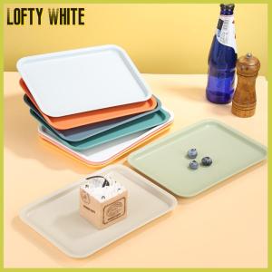 Lofty White ถาดพลาสติกสำหรับเสิร์ฟอาหารแบบนอร์ดิกถาดเก็บของหลากสีถาดใส่ขนมผลไม้ในครัวเรือน