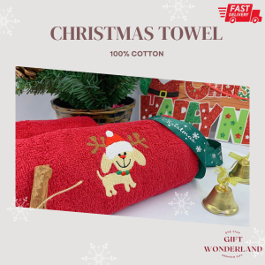Christmas towel Christmas towel Custom towel towel 圣诞毛巾 圣诞礼物 Tuala krismas tuala sulam hadiah krismas Xmas towel Christmas gift