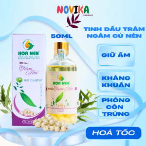 Tinh dầu tràm Huế hoa nén ngâm củ nén 100ml chuẩn VietGAP [Ngâm củ nén] - NOVIKA Organic