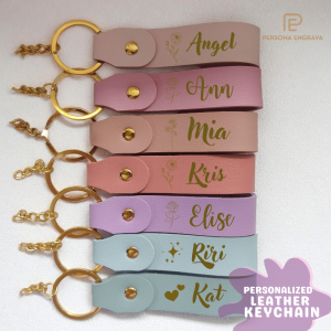 Personalized Leather Keychain Bag Tag | Custom Name Key Holder | Minimalist Bag Accessory | Gift for Him Her | Souvenir
